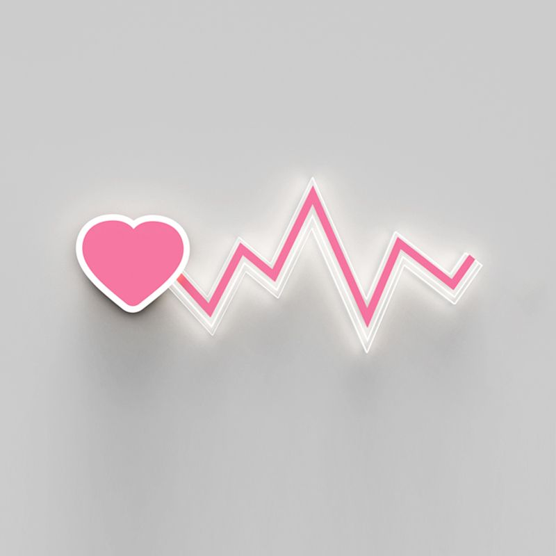 Nordic Style Iron Wall Light Heart Shape Wall Lamp for Children's Room
