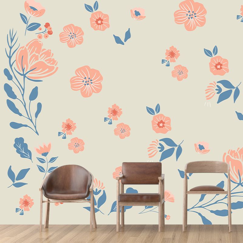 Tropical Plant Mural Mildew Resistant Wallpaper for Wall Decor