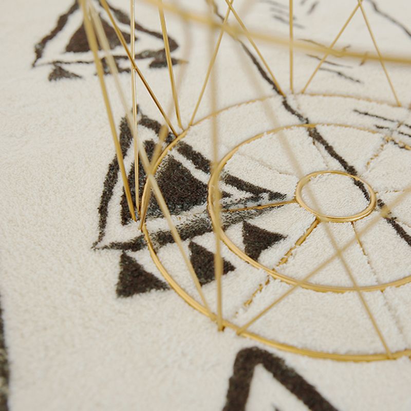 White Southwestern Area Rug Tribal Print Polypropylene Rug Anti-Slip Backing Carpet for Home Decor