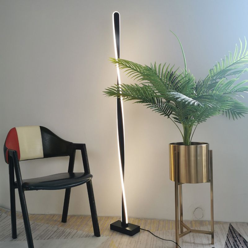 Lámpara LED de led minimalista burbujeante/ondulado/retorcido luz de piso de pie con sombra acrílica en luz cálida/blanca