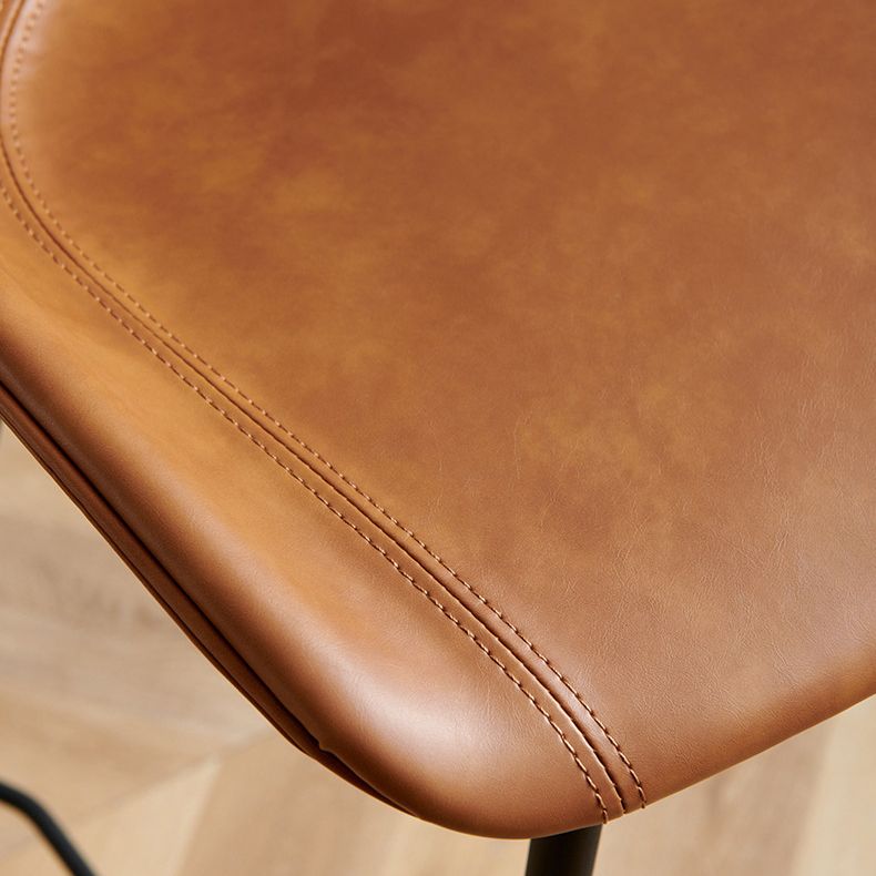 Contemporary PU Leather Bar-stool Bucket Seat Counter Bar Stool with Metal Legs