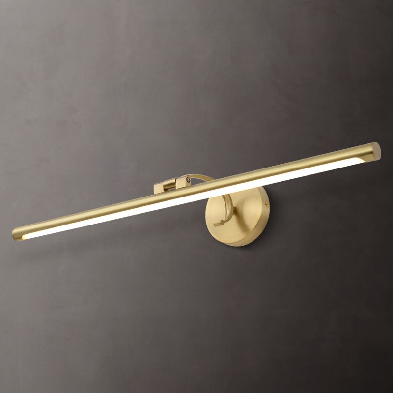 Linear Shade Modern Style Wall Sconce Metal 1 Light Sconces in Brass Finish