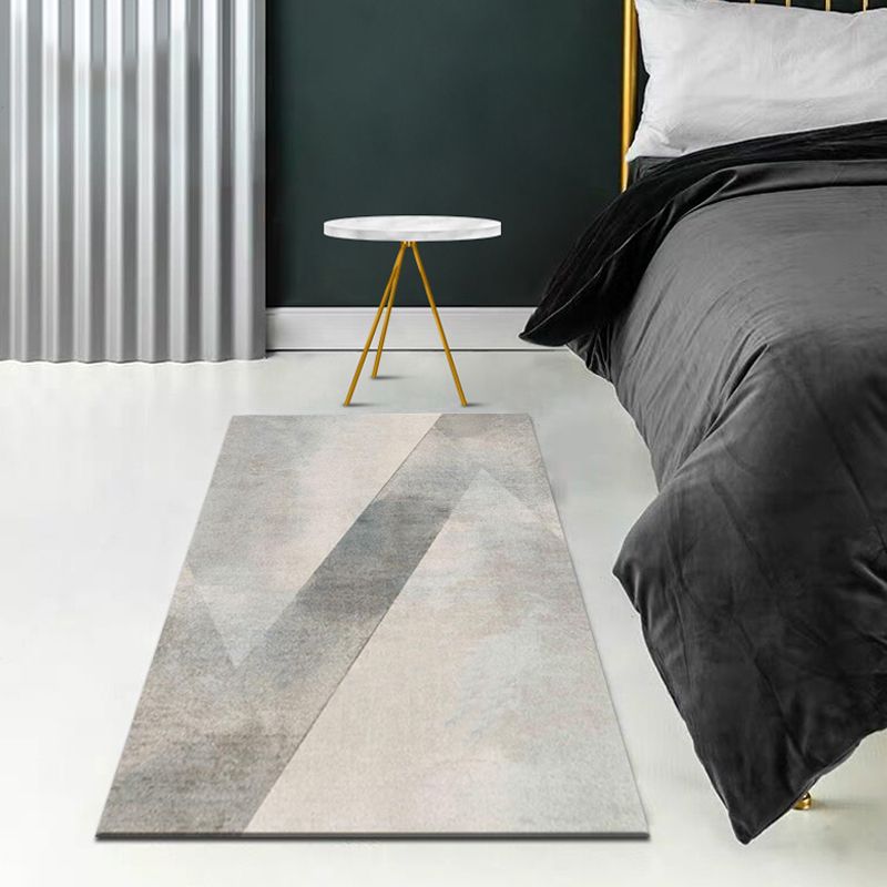 Modernist Geometric Pattern Rug Multicolor Polyester Rug Non-Slip Backing Washable Pet Friendly Carpet for Bedroom