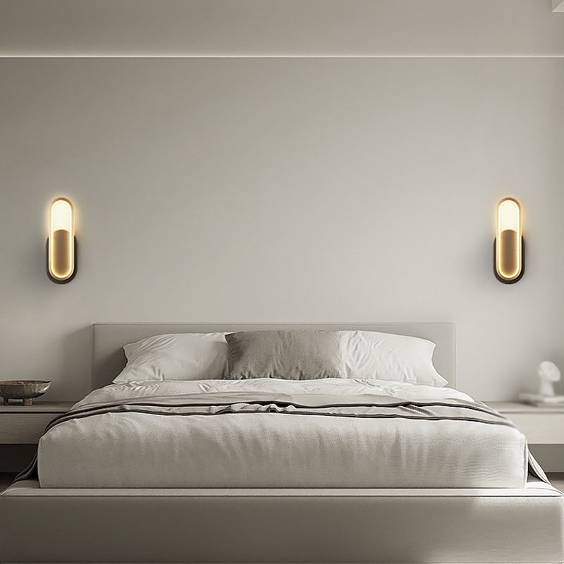 Modern Simple Wall Lamp LED Wall Mount Lamp with Silica Gel Shade for Bedroom