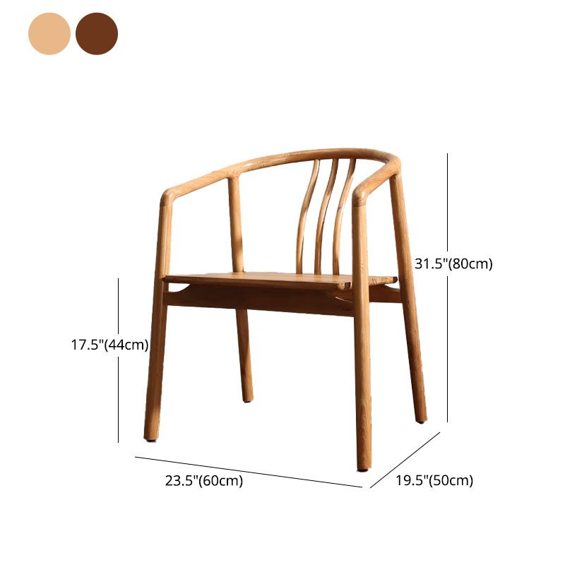 Traditional Style Dining Chairs Dining Arm Side Chairs with Wooden Legs
