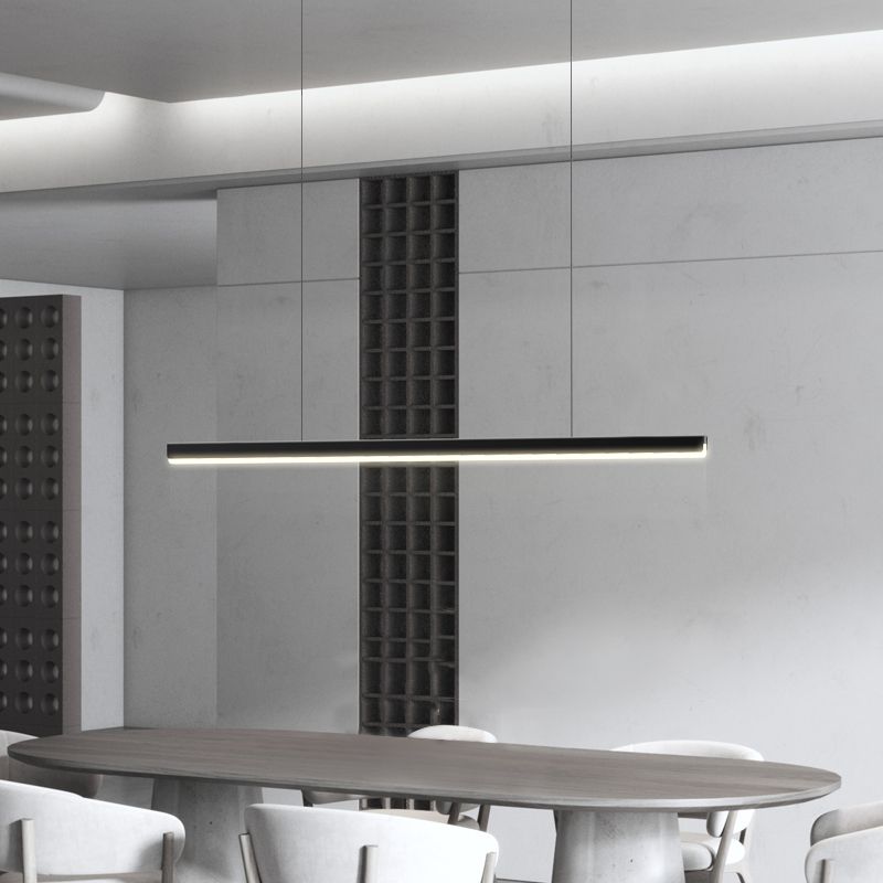 Modern Style Linear Pendant Light Metal 1 Light Hanging Light