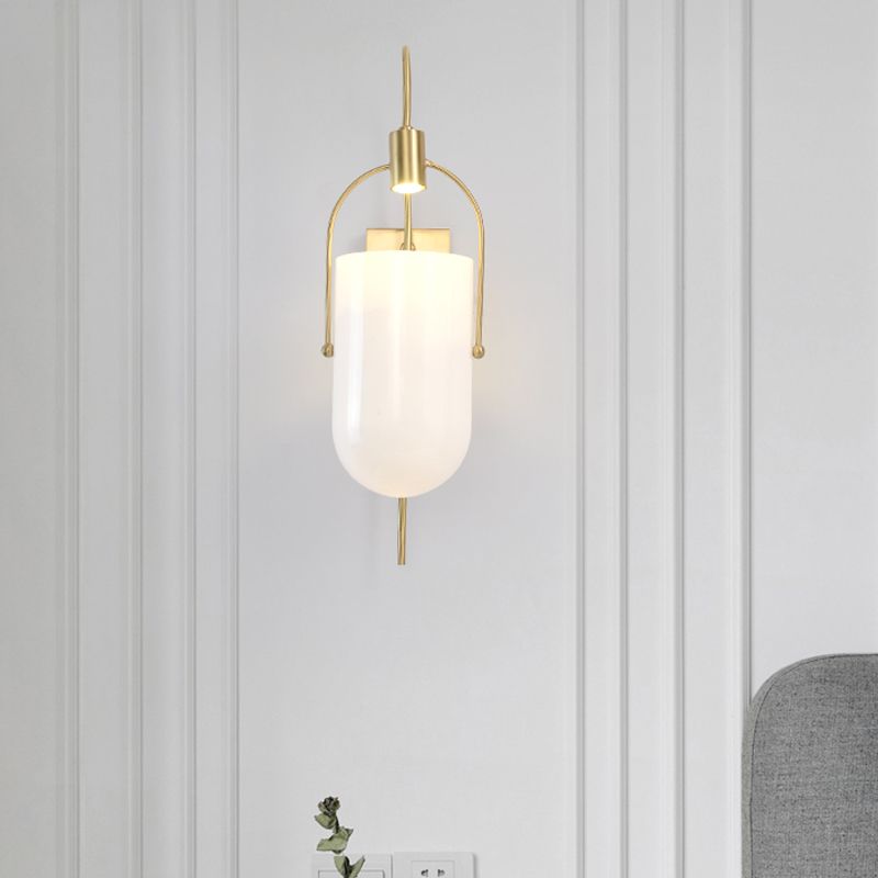Pil Capsule SCONCE LICHT MODERISME MILKY GLAS