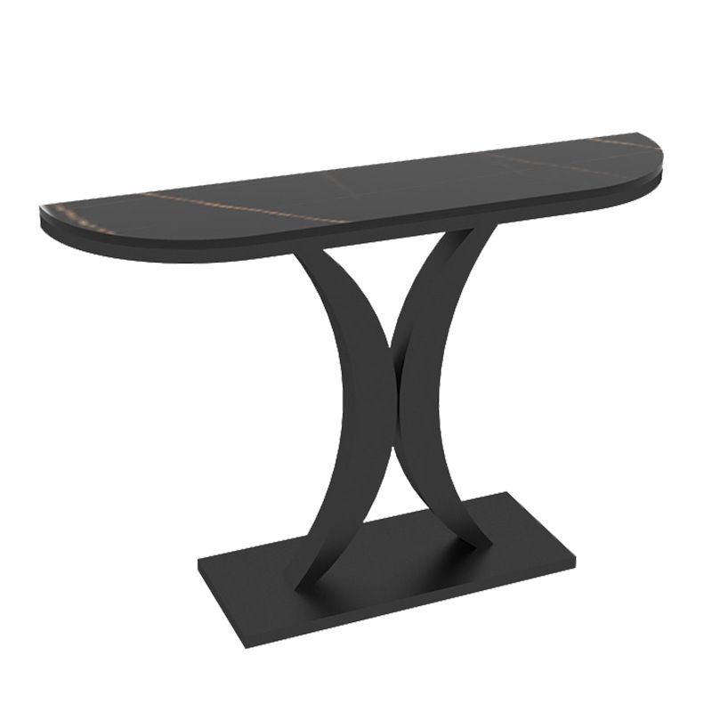 Contemporary Console Accent Table Antique Finish Half Moon Console Sofa Table