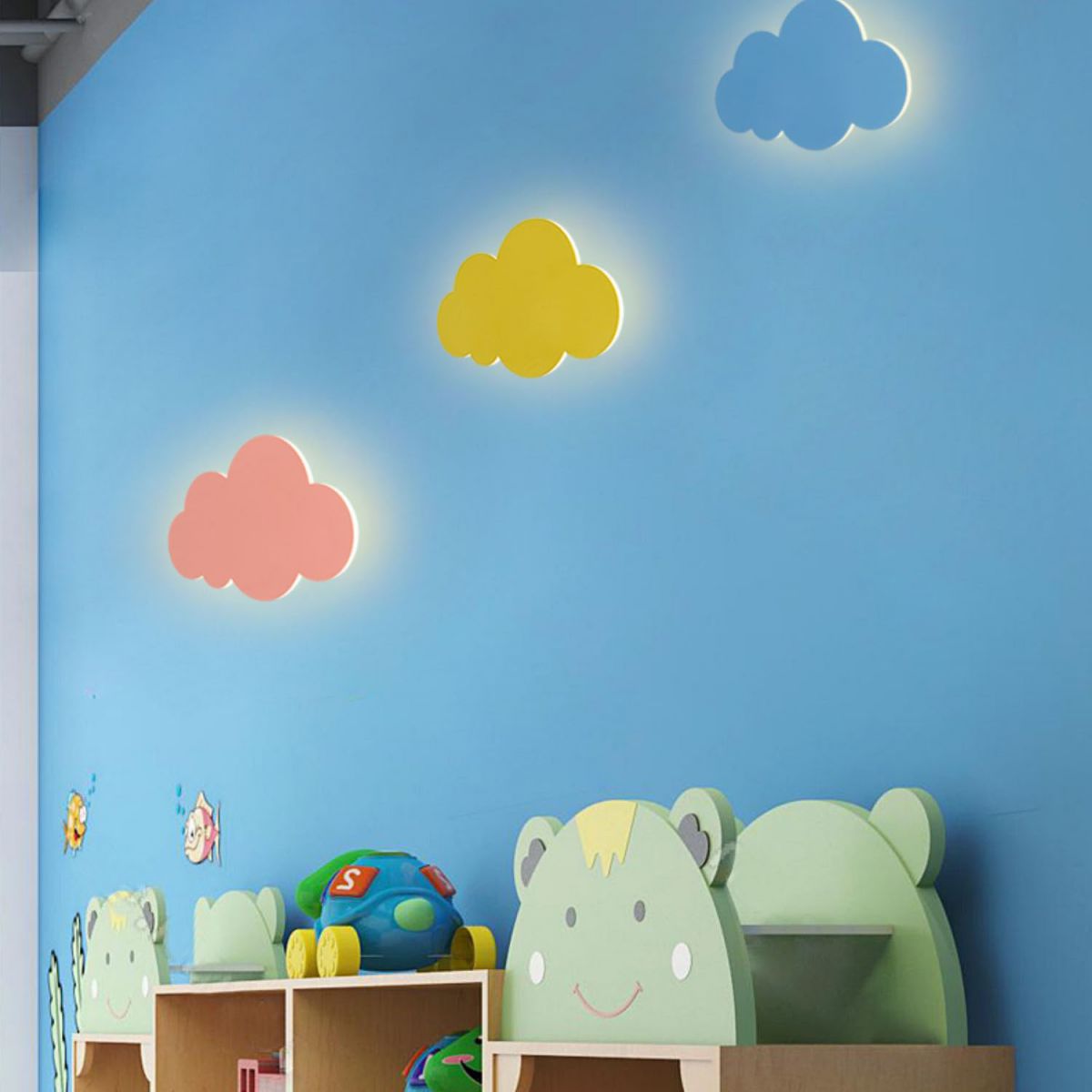 Bambini nuvol ombra a parete montata in ferro battuto con le luci delle pareti per la stanza dei bambini