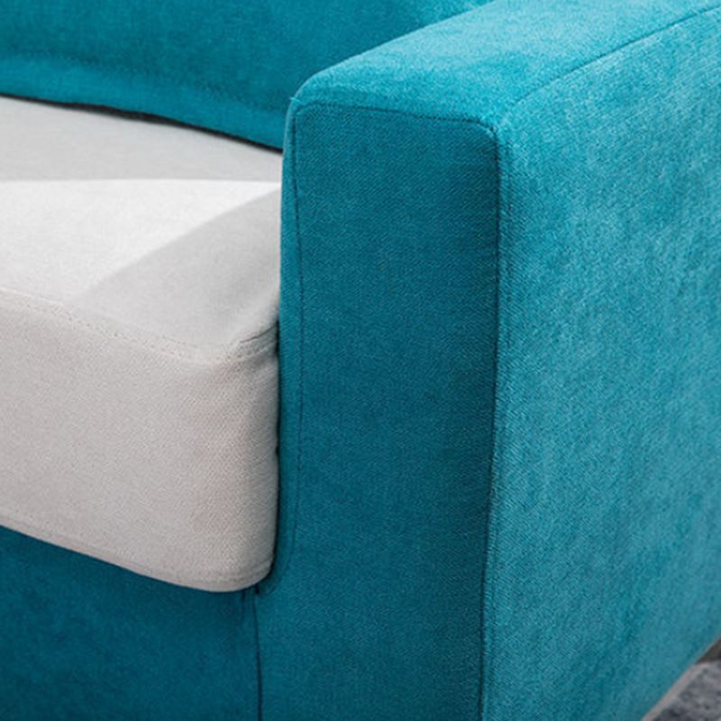 Loose Back Square Arm Sofa 2-Seater Fabric Cushions Loveseat with Storage