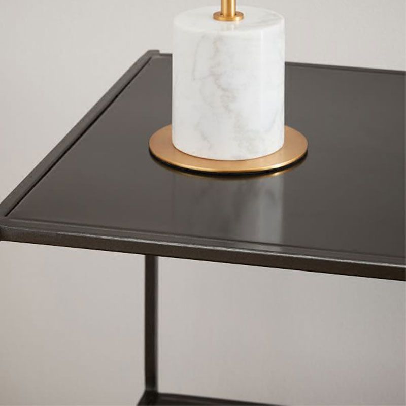 Industrial Style Open Metal Bookcase with Rectangular Shelves