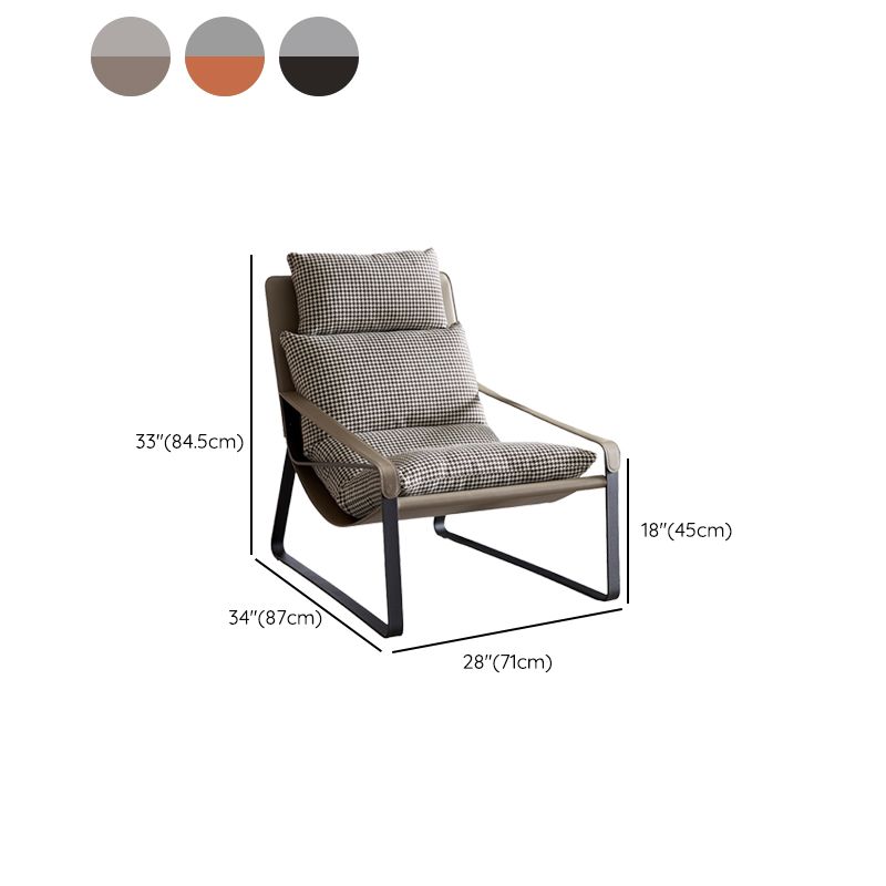 Mid-Century Modern Accent Armchair with Loose Back and Sled Base