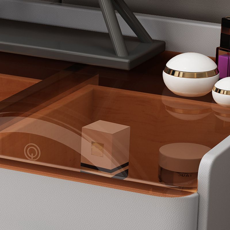 Contemporary Vanity Tables with Drawers, Glass Top Vanity Dressing Table
