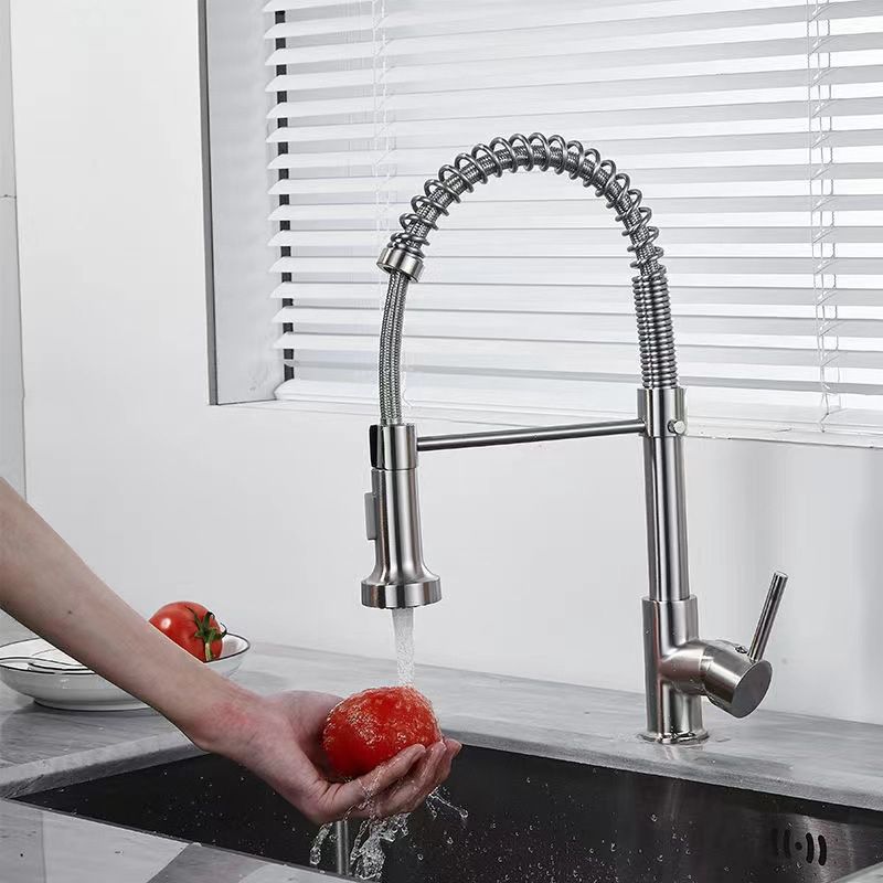Modern Farmhouse One Handle Spring Spout Kitchen Faucet High Arch Water Filler
