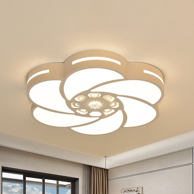 Spiral Fleur Fleur de fer Éclairage Éclairage LED Contemporaine Flush blanc Ceiling Fixture