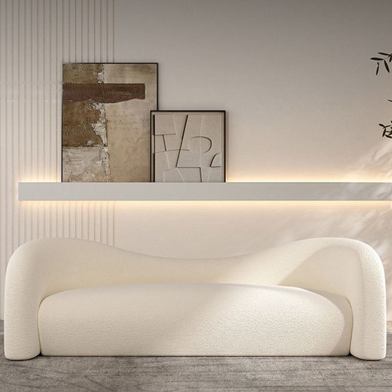 Contemporary Camel Back Fabric Settee Tuxedo Arm Standard Sofa