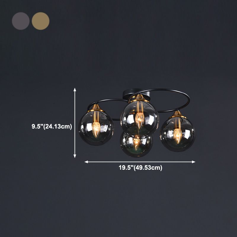 Contemporary Globe Flush Light Fixture Glass Flush Mount Ceiling Fixture