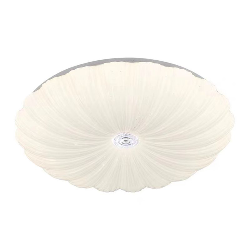 Round Shape Metal Flush Light Modern Style 1 Light Flush Mount Ceiling Lights in White