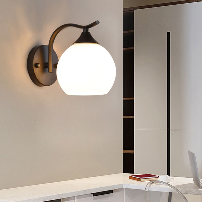 Metalen bol vorm muurlicht Noordse stijl muur sconce met glas voor woonkamer