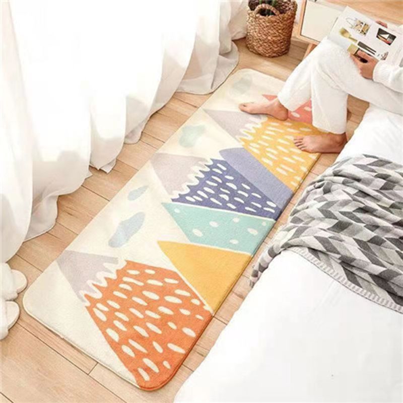 Orange Modern Carpet Polyester Colour Pen Carpet Washable Carpet for Living Room