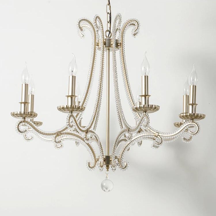 American Style Candle Chandelier Light Fixtures Multi-Head Hanging Pendant Lamps for Living Room
