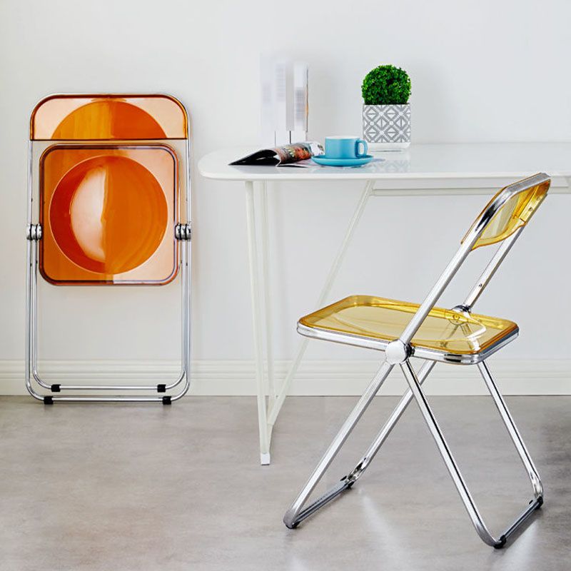 Plástico del diseño industrial que cena la silla lateral plegable de la parte posterior abierta sin brazos de la silla