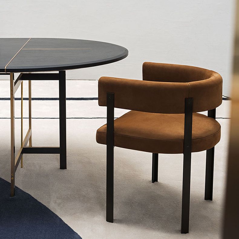 Fauteuils de salle à manger de style moderne, fauteuils rembourrés avec pieds en métal noir