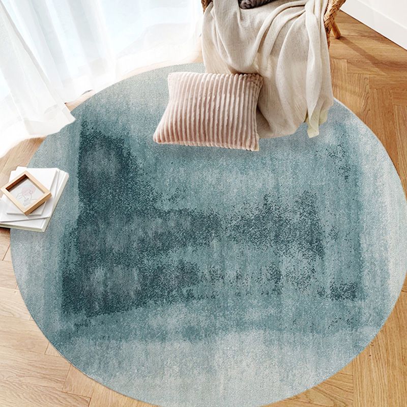 Contemporary Watercolor Pattern Rug with Swirl Stripe Multicolor Polyester Rug Non-Slip Backing Washable Pet Friendly Carpet for Bedroom