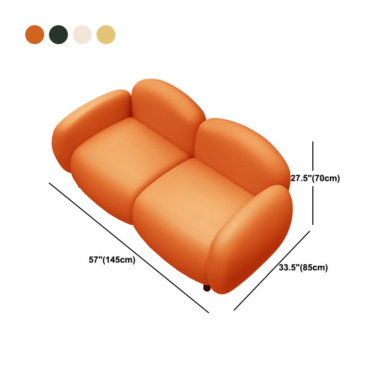 33.46" W x 27.55" H Faux Leather Square Arm Sofa Contemporary Standard Sofa