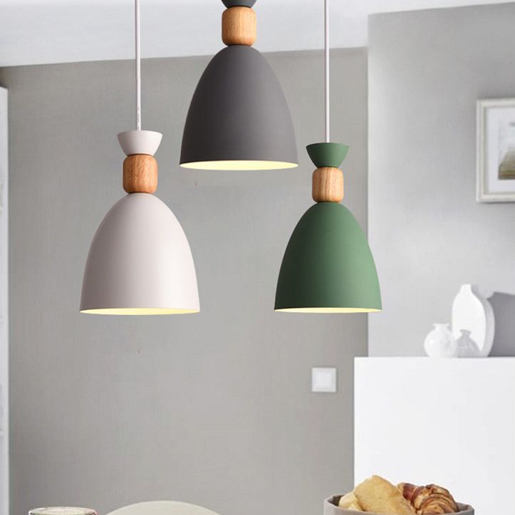 Posaborador de iluminación blanca sombreada fijación de iluminación de metal de estilo nórdico para comedor para comedor