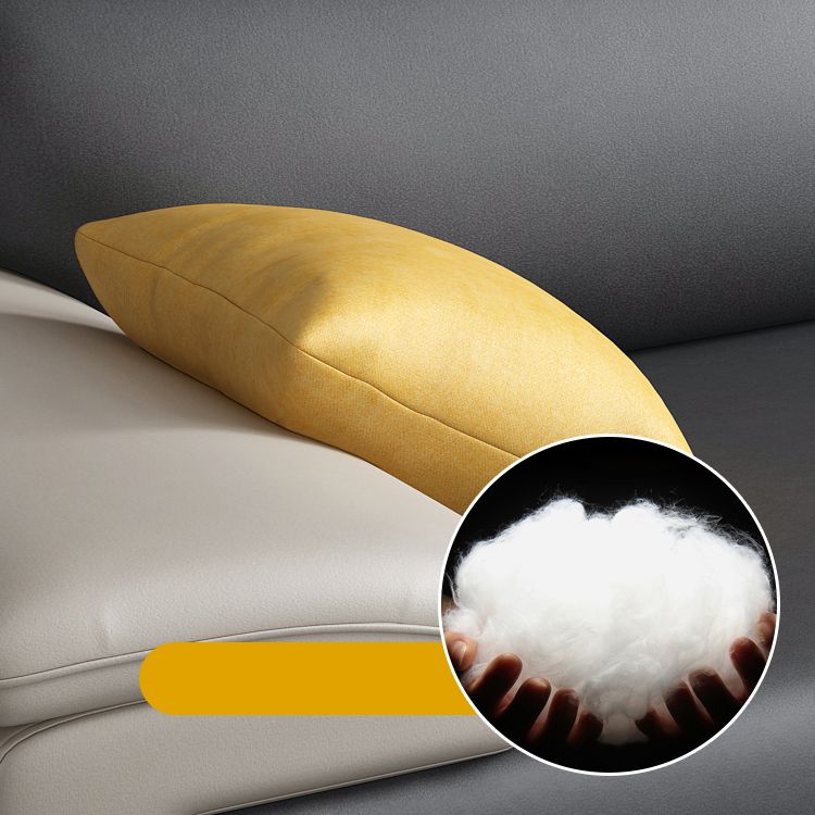 Contemporary Grey Sectional Sofa with Pillow Top Arm in Faux Leather