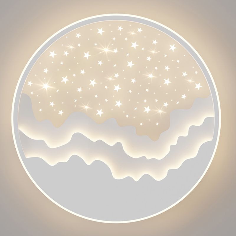Luminaire de plafond encastré de style moderne à 1 ampoule à abat-jour rond en blanc