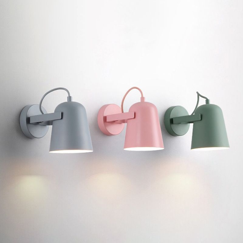 Illuminazione con applione da parete a campana contemporanea metallo 1 lampada montata a parete per la testa