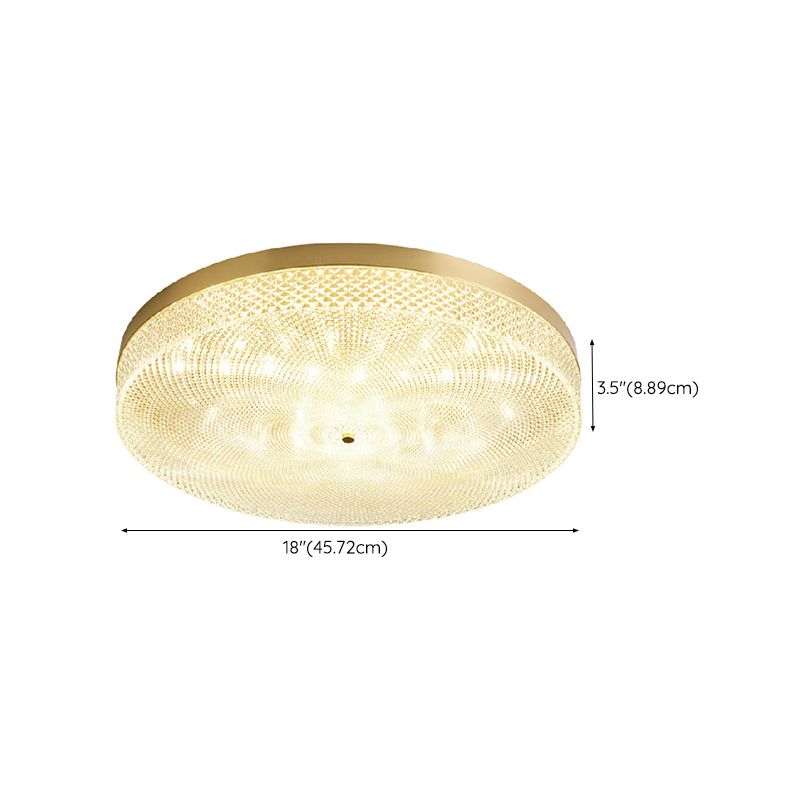 Modern Flush Light Round Ceiling Lighting with Brass and Acrylic for Bedroom