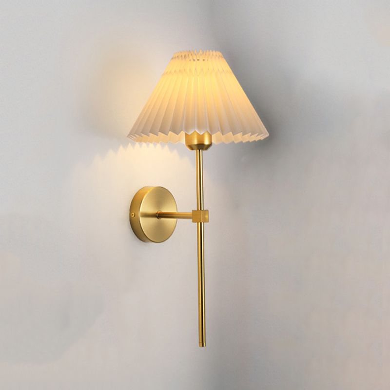 Modernist Wall Sconce Tapered Fabric Sconce Lighting for Bedroom