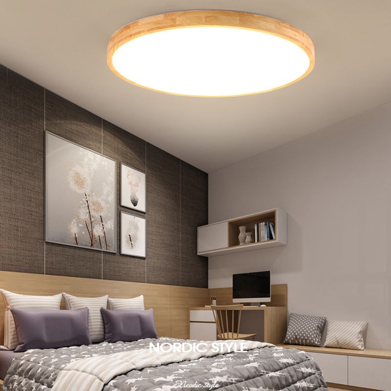 1 Licht Nordische Unterputz-Deckenleuchte Leuchtmittel Rundholz-Unterputz Deckenleuchte Licht für Wohnzimmer