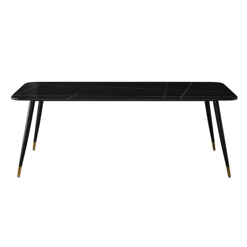 Industrial Style Stone Dining Table 4 Legs Dining Room Collection for Indoor