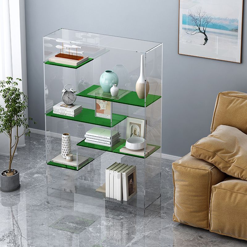 Acrylic Bookcase Modern Style Closed Back Vertical Bookshelf for Office