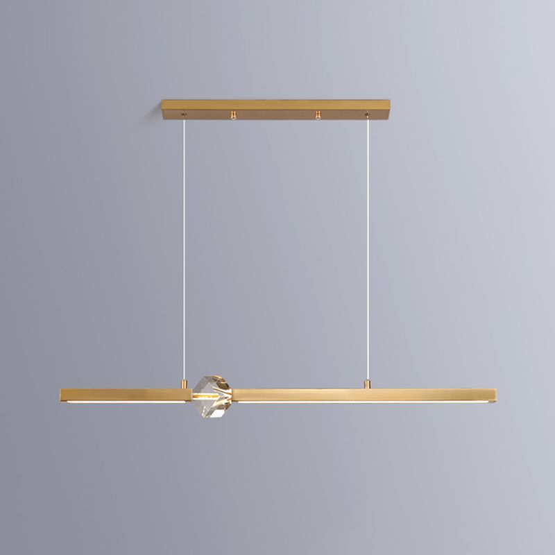 Lámpara moderna lámpara de lámpara de luz de metal lineal con cristal