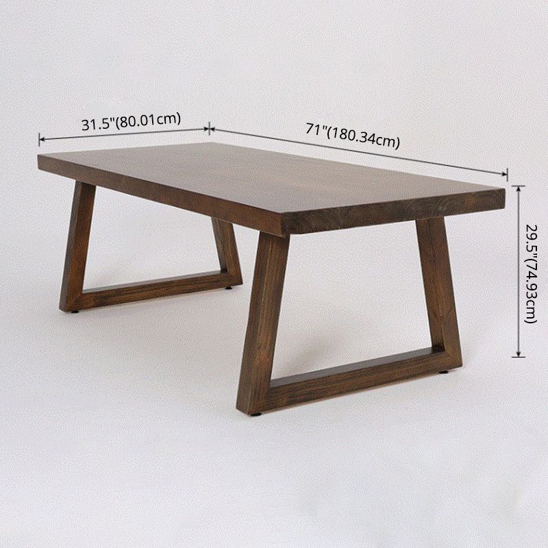 Contemporary Solid Wood Dining Table Set Rectangle Shape Standard Dining Set in Brown