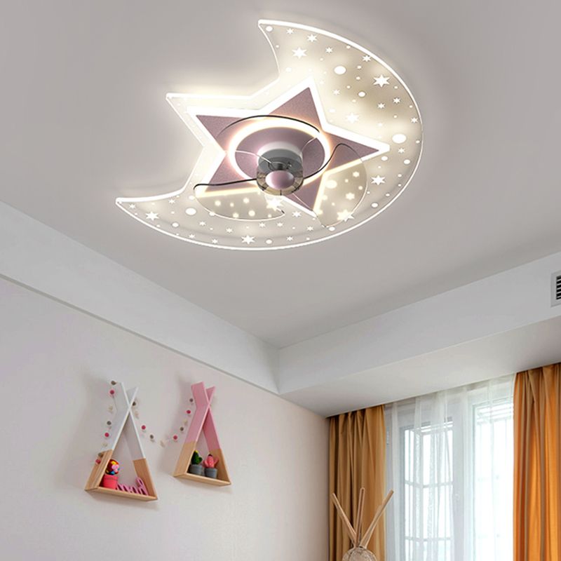 Metal Forma unica ventilatori per bambini in stile per bambini Multi-Lights Aibello del ventilatore a soffitto