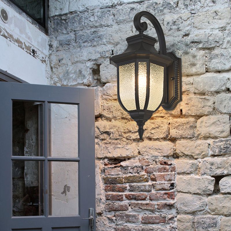 Contemporary Wall Sconce Water Glass Outdoor Wall Light Fixture for Courtyard