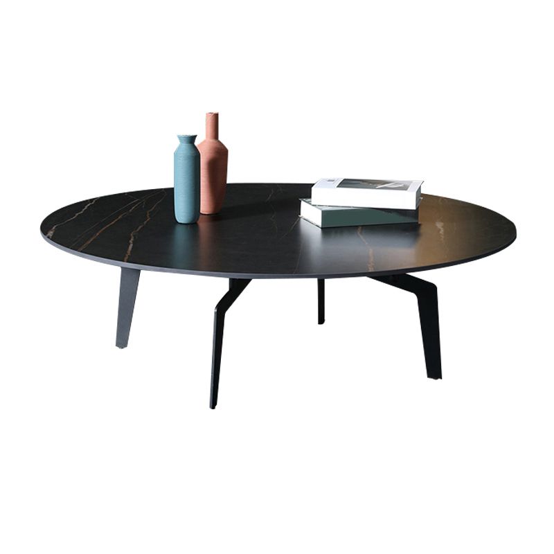 Glam Slate Coffee Cocktail Table Metal Black 4 Legs Cocktail Tabl