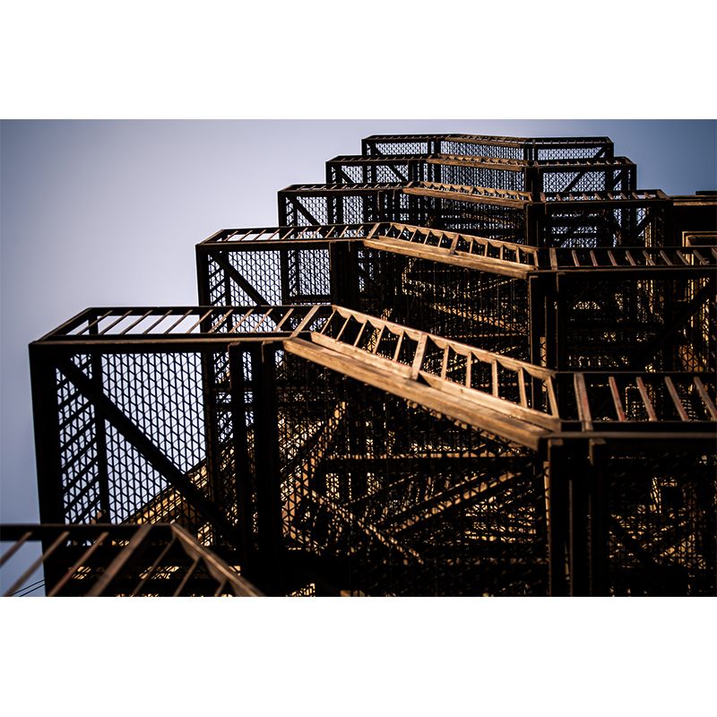 Black Stairs Wallpaper Mural Waterproofing Modernism Living Room Wall Decor, Custom Print