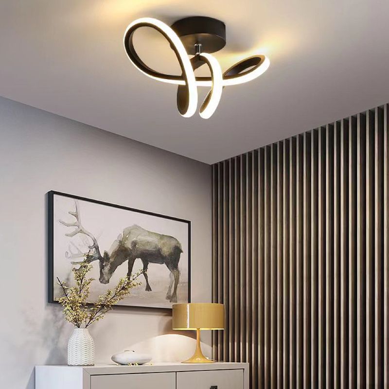 Geometric Semi Flush Light Modern Metal Semi Flush Mount Light Fixture