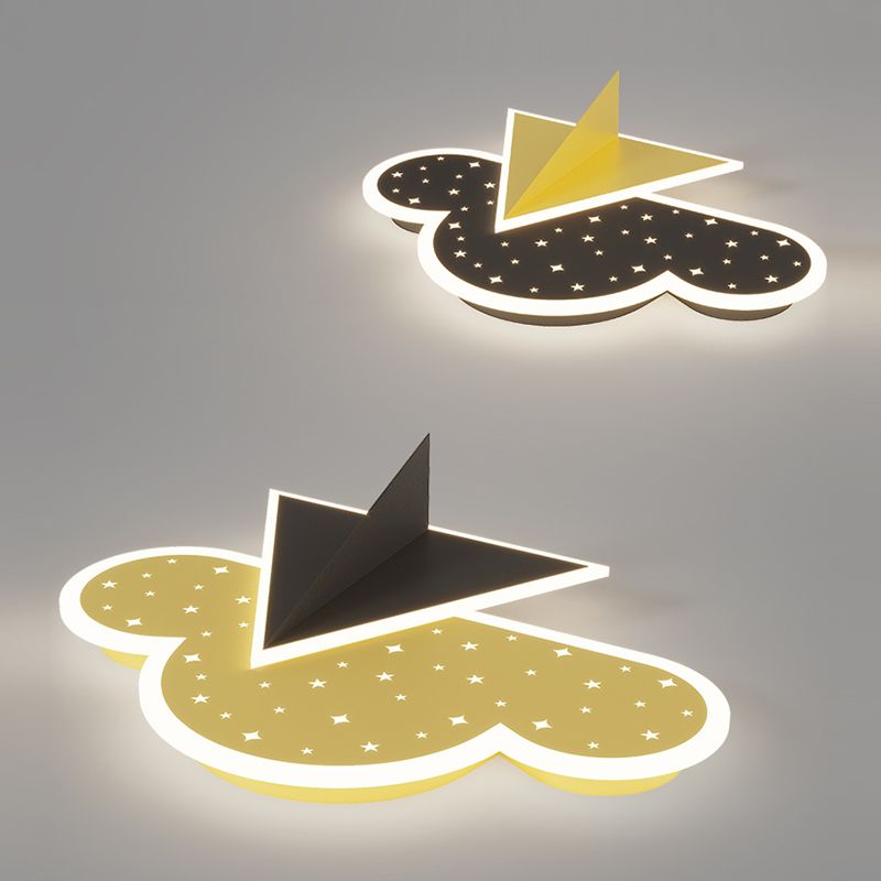 Cloud Shape LED Ceiling Lamp Kids Style Iron 2 Lights Flush Mount for Bedroom