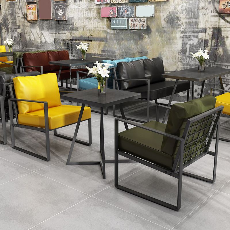 26.77" W Faux Leather Square Arm Sofa Contemporary Sofa for Living Room