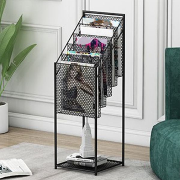 Contemporary Style Step Bookcase Metal Closed Back Bookshelf,36.6" H x 11.8" W