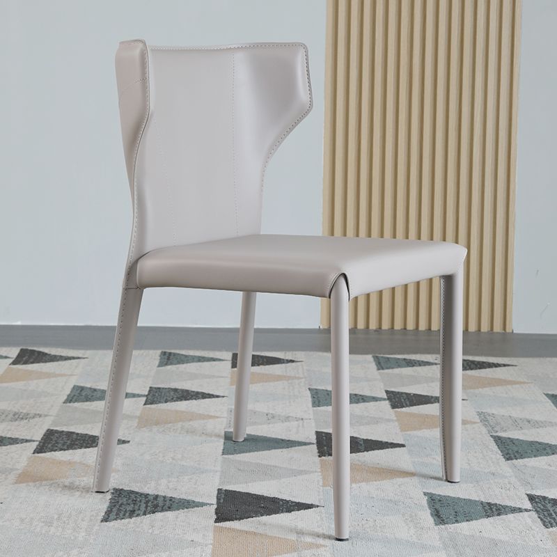 Modern Style Dining Chair Armless Dining Chair with Metal Legs for Kitchen