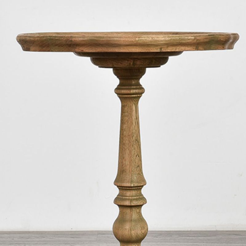 14" Wide Rustic Corner Table Solid Wood Round Side End Table